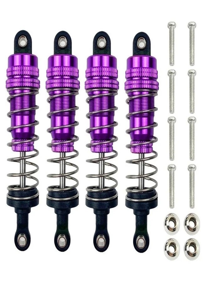 Dantenron RC Car 144001 Shock Absorber Damper Upgrade Parts With Oil Filled Metal Shocks Suspension Replacement Accessory Compatible with 1/14 WLtoys Buggy Car 144001 124018 124019 4Pcs (Purple) - Image 1